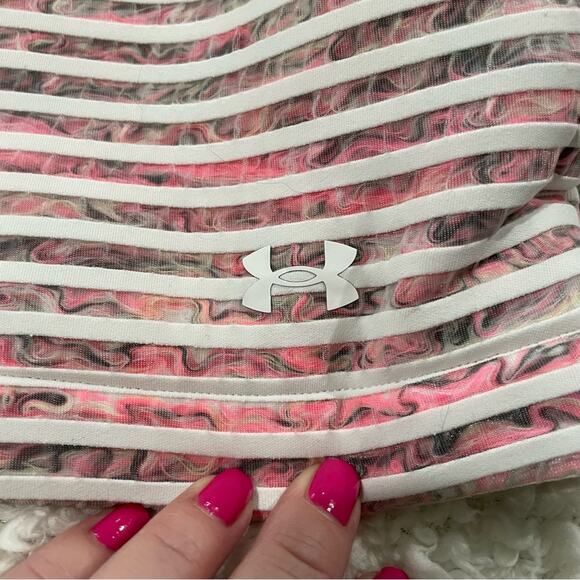 Under Armour UA Hoodie Multicolor 4-way stretch material Winter Size S Pink Gray - Picture 13 of 14